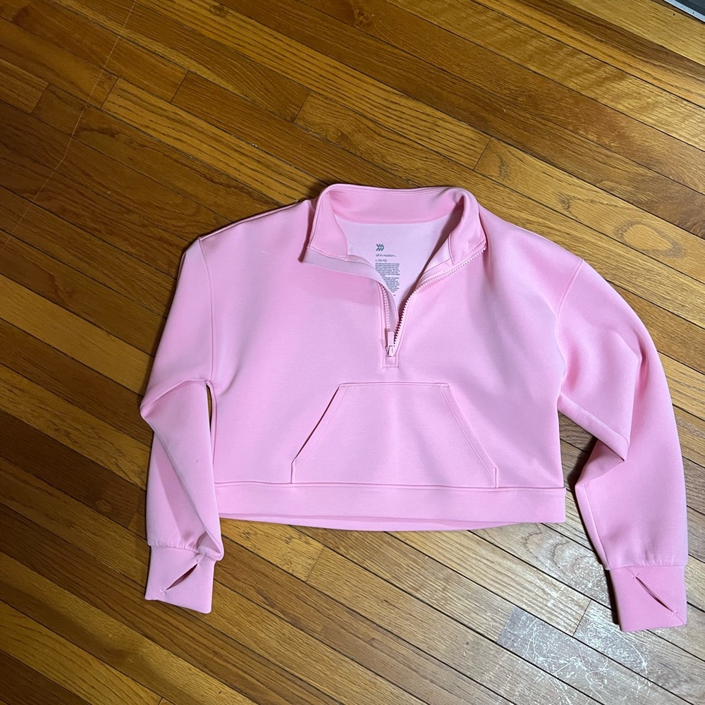 Pink Quarter-Zip girls Top